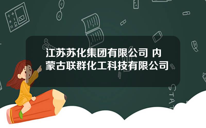 江苏苏化集团有限公司 内蒙古联群化工科技有限公司